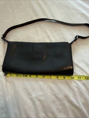 Monsac Original Black Leather Crossbody Clutch Shoulder Bag